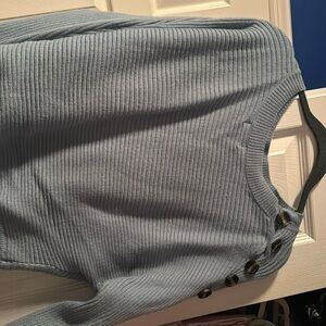 Poof appearal blue button sweater
